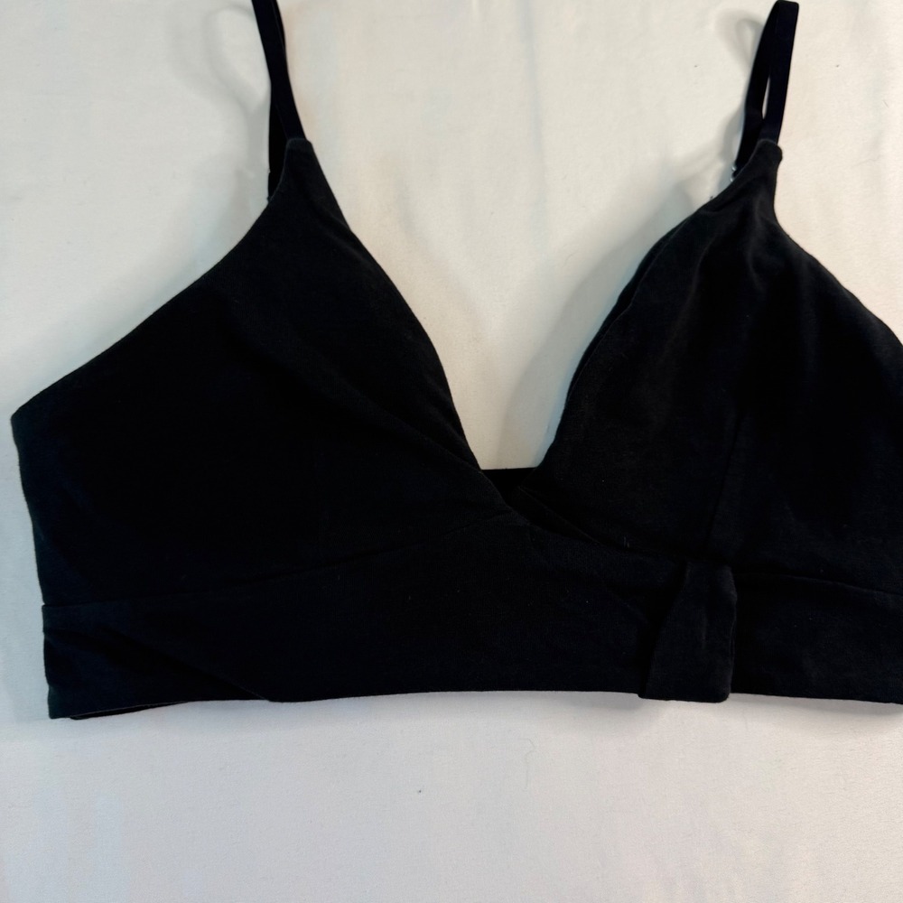 Slick Chicks Front Fastening Adaptive Bralette Black Large Wireless Cotton Blend - Picture 2 of 13